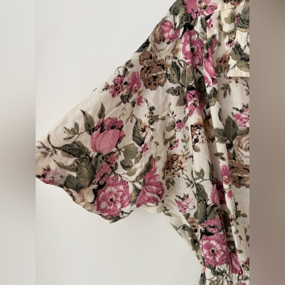 Vintage Jessica Floral Prairie Midi Dress Cottagecore Button Front Pockets - Picture 4 of 13